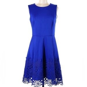 Taylor Royal Blue Lace-Hem Cocktail Dress – Women’s Size 8